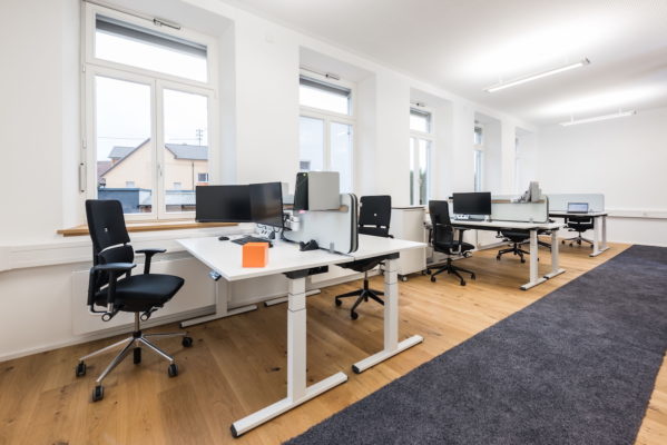 Flexible Zonen auf kleinem Raum Großraum Büro