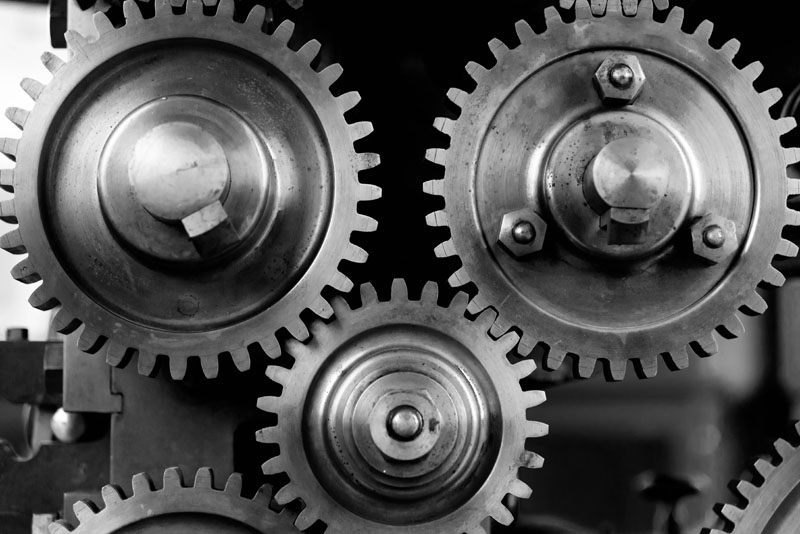 Effizient Arbeiten im Büro, Zahnräder Effizient Arbeiten im Büro, Zahnräder