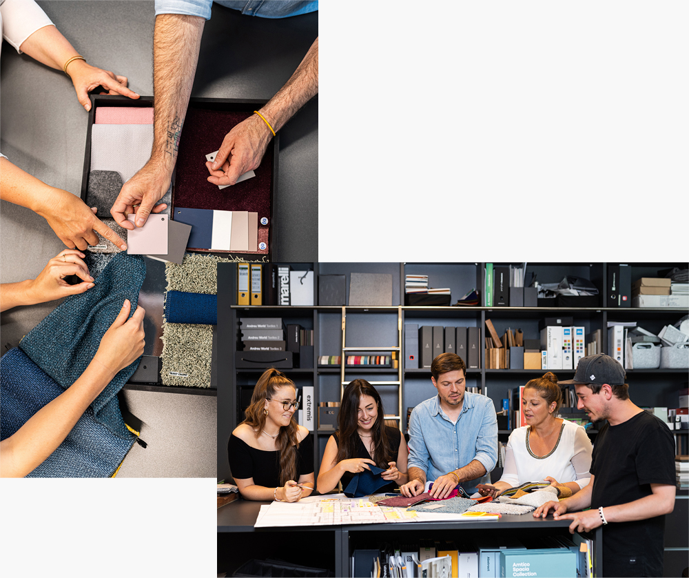 büroform Farb und Materialkonzept