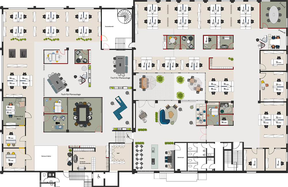 büroform Grundriss Planung
